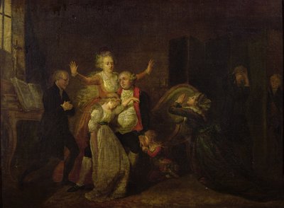 Luis XVI (1754-93) despidiéndose de su familia en el Templo, 20 de enero de 1793 de Charles Benazech